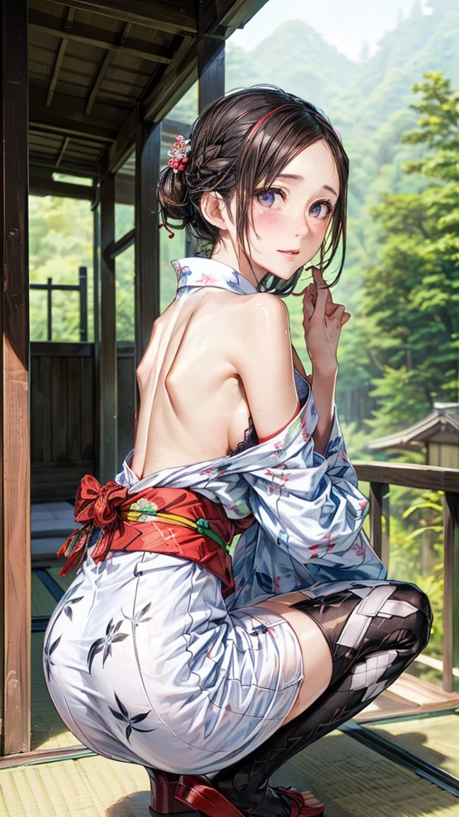 ((((((14 years old))))))、(((Aya Ueto : 1.4)))、(((A charming face)))、(((Young face)))、(((beautiful girl)))、(((A beautiful woman)))、Beautiful woman、Cute woman、((Innocent face))、((Smile))、((Ultra-detailed face))、((Detailed lips))、((Detailed eyes))、((double eyelid))、(((Beautiful Face)))、(((Beautiful, well-shaped eyes)))、(((Beautiful, well-shaped lips)))、Very Short Hair、ponytail、Pixie cut、BREAK、Completely naked、BREAK、(((Wearing a transparent yukata)))、BREAK、8 heads、(((slender)))、(((Slim body)))、(((Thin body)))、(((Slim woman)))、(((Flat Chest:1.2)))、BREAK、Photographic quality、Natural light、(フォトRealistic:1.4)、(Highest quality:1.2)、(Ultra-high resolution:1.2)、8K、RAW Photos、Realistic、High Detail、Film Grain、Detail Skin、Symmetrical、Delicate skin、Real human skin、pores、Super detailed、Detailed、(masterpiece : 1.2)、Thin face、Sharp Face、Small Face、Small face、Narrow shoulders、Small shoulders、Small shoulders幅、Slim shoulders、Narrow shoulders幅、Beautiful Japanese Woman、Beautiful Korean Woman、Slim womanモデル、Young Gravure Idol、Realistic young gravure idol、Young Sensual Gravure Idol、Young Pretty Gravure Idol、Japanese Model、Young Gravure Idol、((From the knee up))、((Showing small breasts))、(((She spreads her legs and shows her pussy)))、(((Leg spread)))、(arms behind back:1.0)、(((Opening her pussy with her hands)))