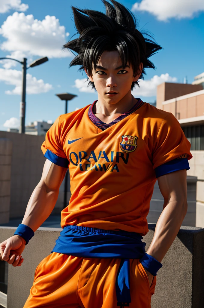 Goku playing the world cup