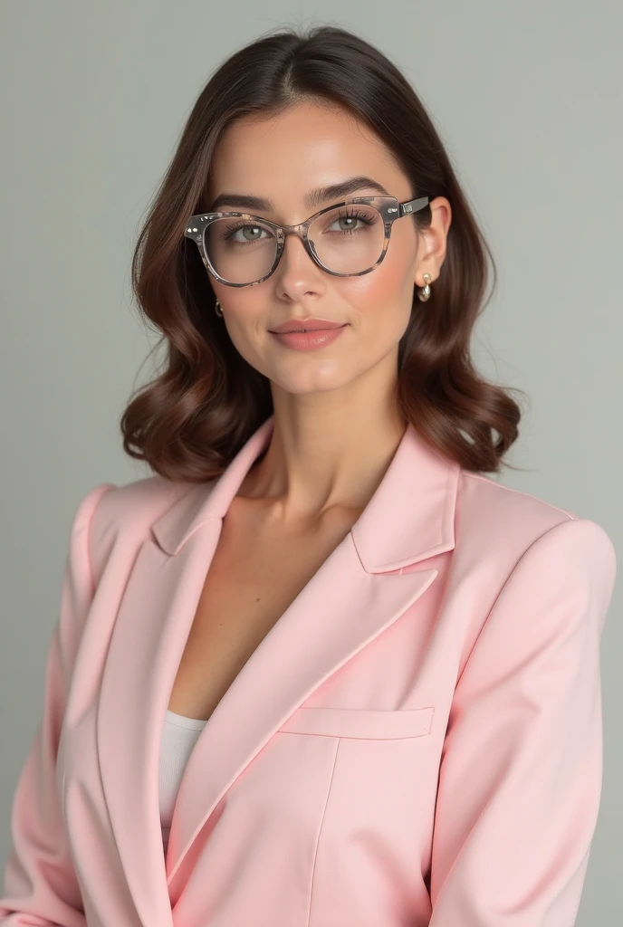 ((V-neck ice silk suspender nightdress)),Spectacles"Naked Bra" ((Hairstyle is shaved head, skinhead)), age 45 years old, 8K, (((HALF BODY PORTRAIT))), (female Arm muscles :1.2) white