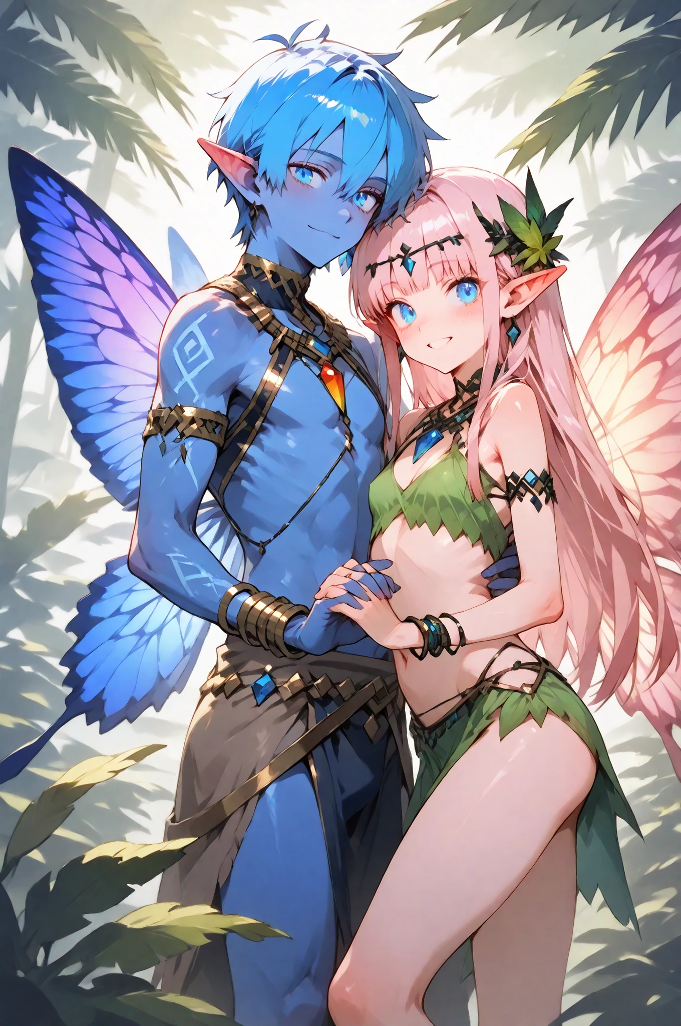 (((Group of 5 male pixies - A young male lewd innocent with soft slender body with very long loose super thick braided silver hair male pixie with huge sagging manly breasts and colorful wings is wearing colorful mini glittery colorful pixie tight dress is being deeply and hardcore clapped by other flying male pixies - one has blond hair and is wearing mini blue dress, another has brown hair and is wearing yellow mini dress, and the last one is elegant and is wearing mini pink glittery dress, they have beautiful magical wings))), (beautiful colorful flowers everywhere), (the setting is a beautiful pixie magical village in a woods nearby lake with fireflies around), ((he has long hair)),(yaoi), (yaoi hentai), orgasm, penis line, NSFW, sexy pose, ((inspired by hentai otome game where you interact with the character and they become more horny)), ((group of 5 colorful pixies inspired by FFXIV pixies each different colour with long hair gay group sex)), ((male pixies sitting all over the place with their cocks out)), (well drawn face), ((long erect nipples milking)), ((magical gangbang creampie cum)),