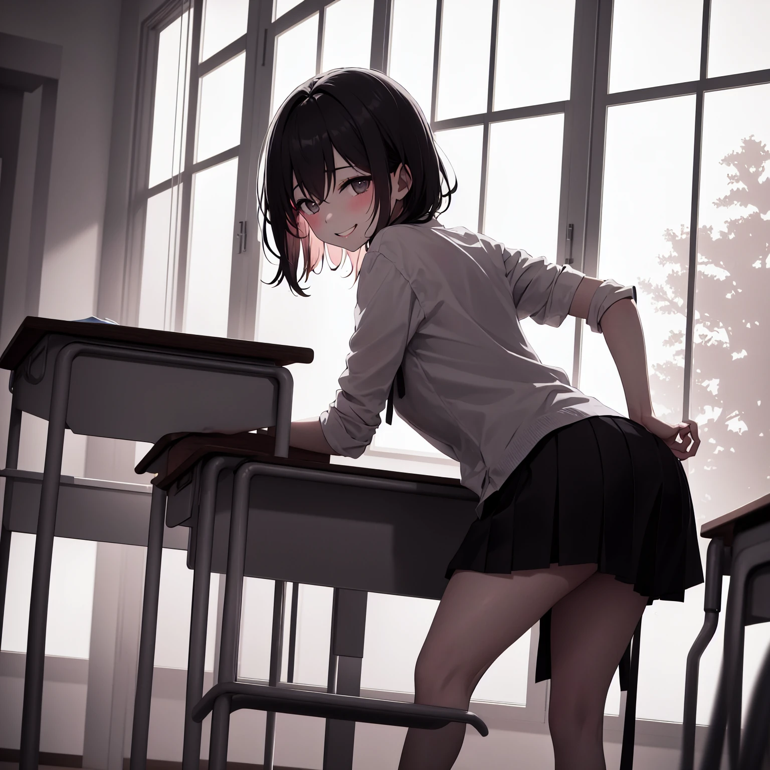 (Best Quality, 4K, 8K, hight resolution, masutepiece:1.2), Ultra-detailed, (Realistically cute, Photorealsitic:1.37), hight resolutionであり, Shinkai Makoto style, anime moe art style, best anime 8K konachan wallpaper, Pixiv Contest Winner, Perfect Anatomy,BREAK,((A girl trembling with sexual climax and love juice dripping from her crotch:1.4)),NSFW,1girl in, (Lori,child,13years:1.3),Full limbs, complete fingers, a junior high school student, Androgynous attraction, (Very short hair),hair messy, flat chest, Small butt, groin, Small eyes,Beautiful detailed black eyes, (Sweat:1.3),Bedrooms, wearing japanese school uniform, Lying down, Spread legs, (Female masturbation:1.5),Vibrator, Coercion of sexual sensations, blush, Heavy breathing, (Steam breath:1.2), Ecstasy, ((orgasm:1.3),(Show off your erect nipples:1.3),Bottomless,Afterglow,Drooling,Tears at the corners of the eyes,clit fingering, BREAK,hight resolutionであり,Ultra-detailed細なスキン,Shiny skin, Best lighting by famous artists, 8K,Cute illustration,