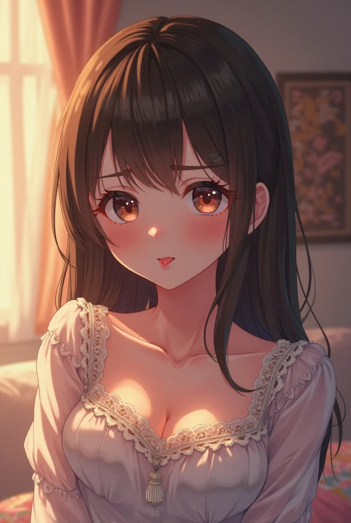 (1girl), princess, long hair, (extremely detailed beautiful face), (Beautiful girl in a princess dress:1.5), (lace dress:1.4), Amazing face and eyes, (The sexiest look), (Best Quality:1.4), (hyper quality), (Ultra-detailed), (extremely detailed CG unified 8k wallpaper), Highly detailed, RAW Photos, Professional Photography, sitting, (A luxurious living room with paintings of sexy girls on the walls:1.6), (golden chairs, golden ornaments, dazzling brilliance:1.2), luxurious, gorgeous, famous sexy movie scenes,