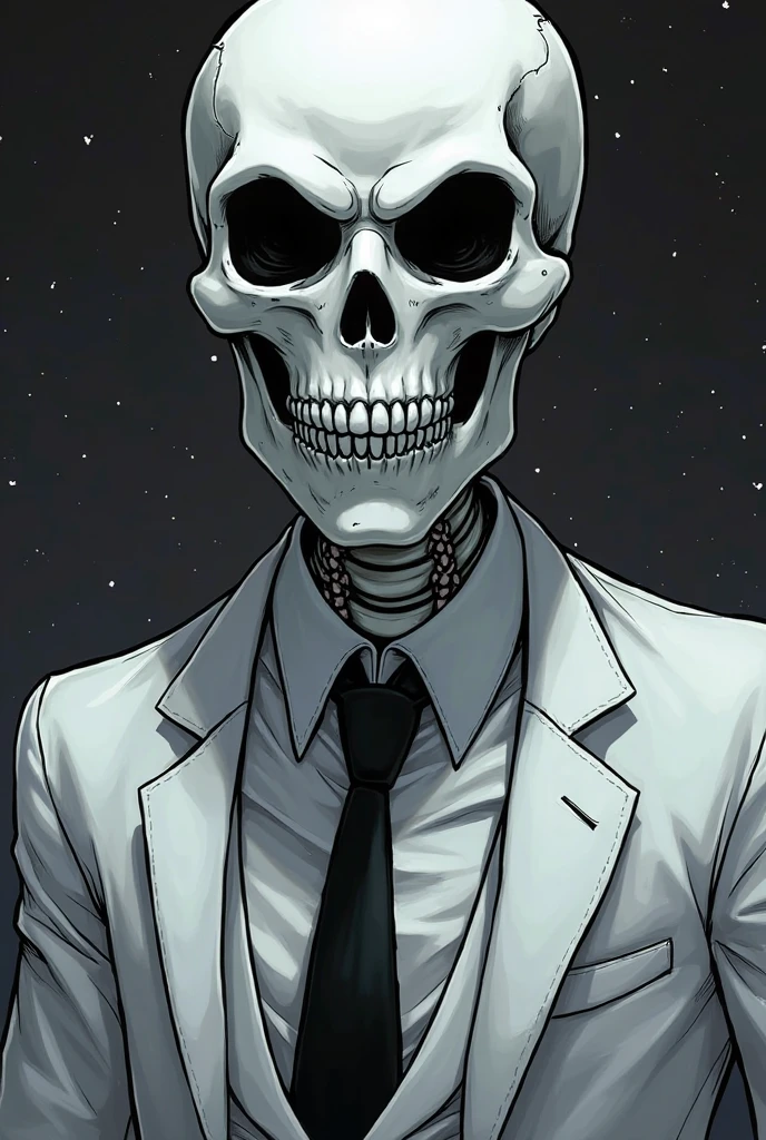 Skeleton in suit and tie illustration 
