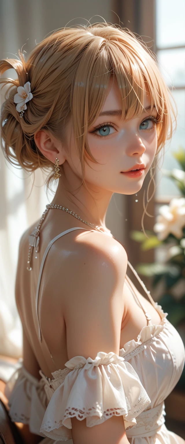 lying on her back naked on bed , beautiful blonde golden hair blue hair , sunlight hitting her face and hair , sweaty ,making a seductive face , a beautiful girl, 1girl, naked, lying on bed, blonde hair, european features, super beautiful, extremely detailed face and eyes, detailed lips, detailed skin, realistic, photorealistic, 16k, 8k, best quality, high resolution, masterpiece, ultra-detailed, physically-based rendering, vivid colors, natural lighting, soft lighting, warm lighting, sensual, erotic, elegant, alluring
