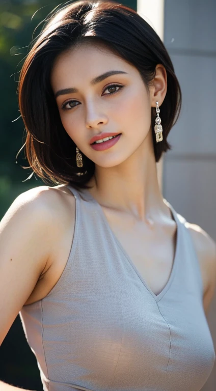 1 girl, very short black hair, best quality, high resolution, clear image, very high resolution, (fidelity: 1.4), photo, day, best quality, 8k, (masterpiece: 1.3), (very slim, slim, very muscular figure: 1.3), (very short hair), ultra-realistic, woman poses for a photo and smiles, looks straight into the camera, summer, she is lying on the beach, the camera looks at her from the side, about 1 m above the ground, seeing the beach and the azure sea, (Anastasia ovchinnikova ), black short hair, short black hair with a fairy-tale hairstyle, with short hair (Olga Buzova), short black hair, like (Alina Ivanchenko), short dark hairstyle, fairy-tale hairstyle, (Julia Gorokhova), (very slim, slim, very muscular figure: 1.3), skin with very accurate texture, skin pores visible, ultra realistic image, short black fairy-tale hair, skin with very accurate texture, skin pores visible, beautiful hands, very clear navel, outdoors, best quality, very high resolution, raw photo, bright diffused light, black skimpy bikini,