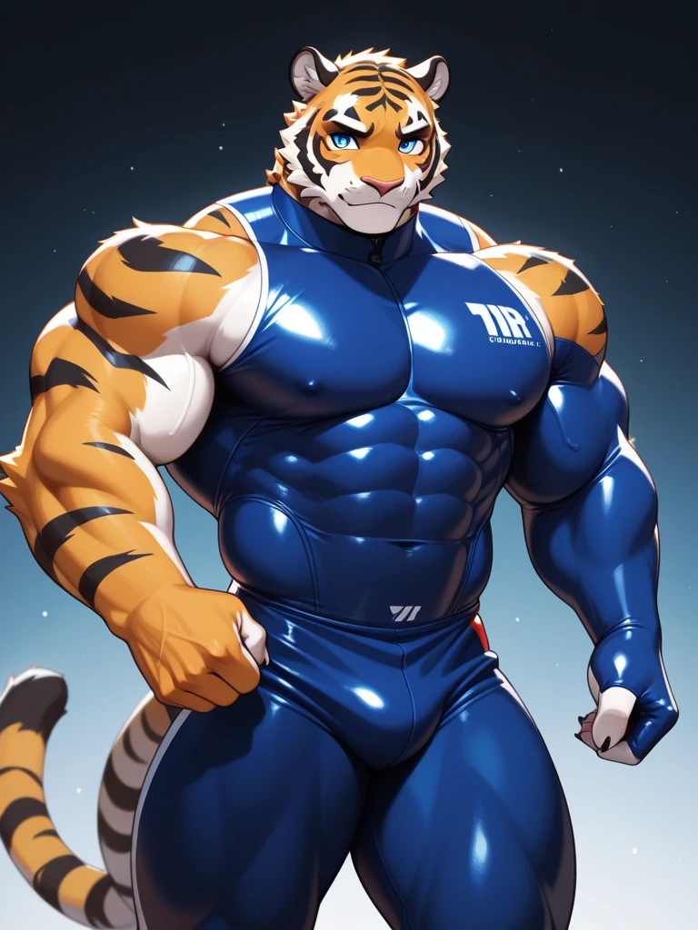 tony the tiger, full body,score_9, score_8_up, score_7_up, score_6_up, score_5_up, score_4_up,((tony_tiger (kellogg's),tiger,male furry)),white eyes, (pose:1.3), (posing:1.3), (soft shading), 4k, hi res, five fingers, detailed hands, ((detailed face, (detailed eyes:1.3), detailed)), (((full body))),show legs,show feet,(by takahirosi:1.5), solo, looking at viewer, 1boy,middle aged, standing, male focus,((topless,bottomless)), abs, biceps, flexing, smile,