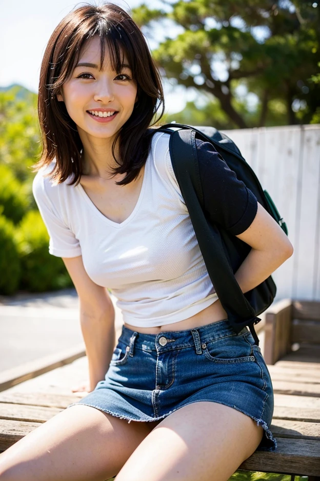 Lift your shirt、((Japanese 、Downtown Kyoto、walk、Upper Body、Light blue shirt、mini skirt、Knee-high socks、loafers、Black Backpack、Photograph the whole body))、(Realistic、Realistic、Very detailed、Highest Detail Skin、highest quality、masterpiece、超A high resolution)、Cute Japanese Woman、17 years old、One Girl、With bangs,slim,(Small breasts),(Nipples) ,Capturing the subjective mind, POV hands, Grab your chest, ((smile))、((I can see your chest)),((Looking into the camera)), (きれいで詳細でリアルなNipples),