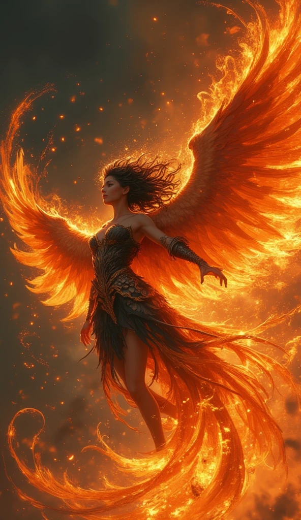 arafed woman with bustier gigantic breast in a 
Tight fire corset and flame dress in front of a building, wearing an ornate outfit, ornate dress, intricate dress, elegant flame corset, ornate and elegant, extravagant dress, inspired by Hedi Xandt, ornate attire, intricate outfit, ornate royal gown, ornate clothing, ornate gown, intricate and elegant, intricate detailed dress, ornate , royal dress, detailed hand, detailed finger, Fire in the body, Fire on the dress, Fire element, Fire wings, Transparent clothing, masterpiece, best quality:1.2),,(8k,highres,RAW photo,realistic,photo-realistic:1.3),(detailed skin texture,detailed cloth texture,detailed flame texture, beautiful detailed face:1.25),professional lighting,photon mapping,beautiful soft light,radiosity,physically-based rendering,raytracing, model shoot style, model shoot style, (extremely detailed CG unity 8k wallpaper), full shot body photo of the most beautiful artwork in the world, (NSFW), (Nude), (Naked), (Nipple)