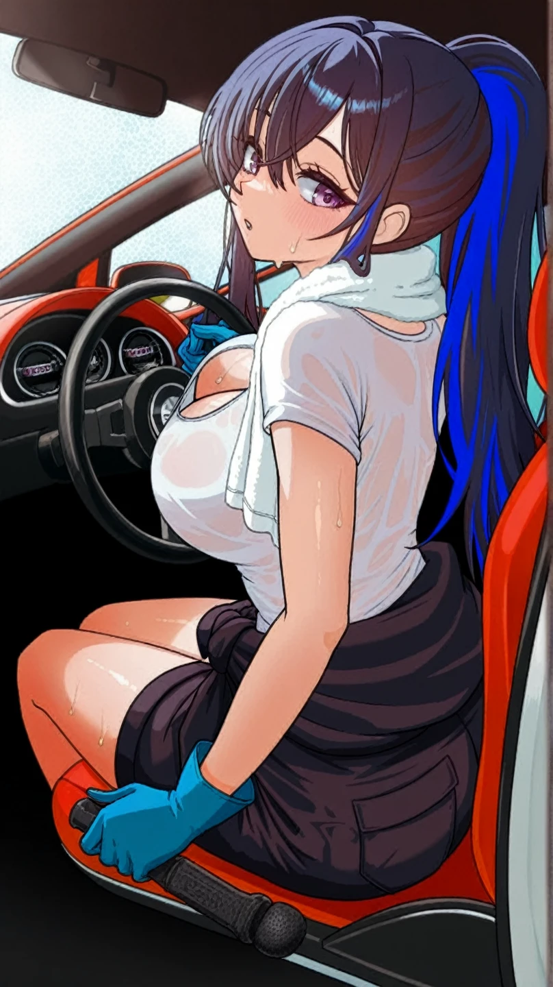 Car sex、Sit in the seat、((Futanari))、white breath、Drooling from the mouth、Panties、2girls, yuri, male tongue、fellatio, open legs, hold knees、Peeing from pussy、grab on dick、How、Completely naked、Thick pubic hair、Fair skin、Updo、High heels、View from below、girl trembling with sexual climax、trembling effect motion lines with sexual climax