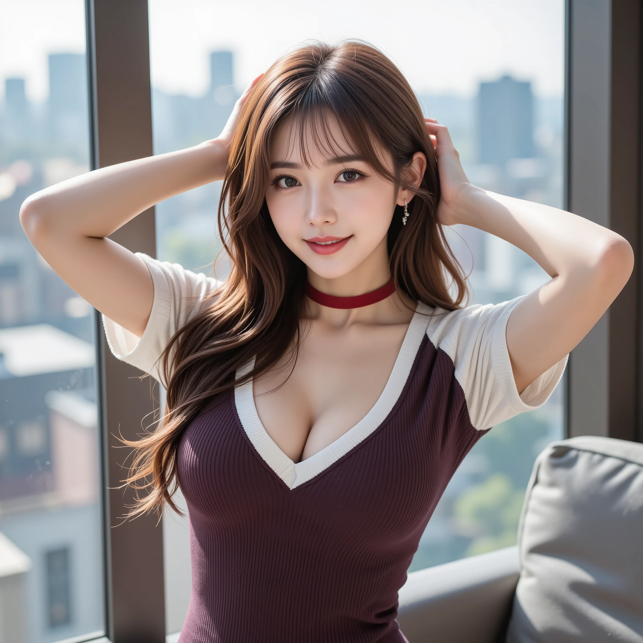 (((solo person))),(((A slender and beautiful gravure idol wearing a Santa hat and stilettos poses while lying on her back on a bed on the top floor of a hotel with a beautiful night view.))),(((Royals Astepiece:1.6))),(((ulzzang-6500))),(((perfect anatomia))),(((Deep depth of field with Hasselblad))),(((beautiful waistline))),masterpiece,top-quality,超A high resolution,High detailed full body portrait,(photographrealistic:1.4),(((High nose and chiseled beautiful face))),(((Long limbs like a model))),Fair skin is dazzling,(((White high neck front zip miniskirt))),Pull the chin, Raise the corners of your mouth and smile happily,((Full body shot from the ceiling)),20yr old,cute little,Beautiful, long, shiny chestnut hair spread out on the bed,((Plump G-cup bust and beautiful waistline),(Close your mouth and smile shyly),A detailed eye,(( Gravure photography)),((Don't look at the camera)),Cute big eyes and long eyelashes,Distinct double eyelids,((shiny thick lips)),(((perfect anatomia))),