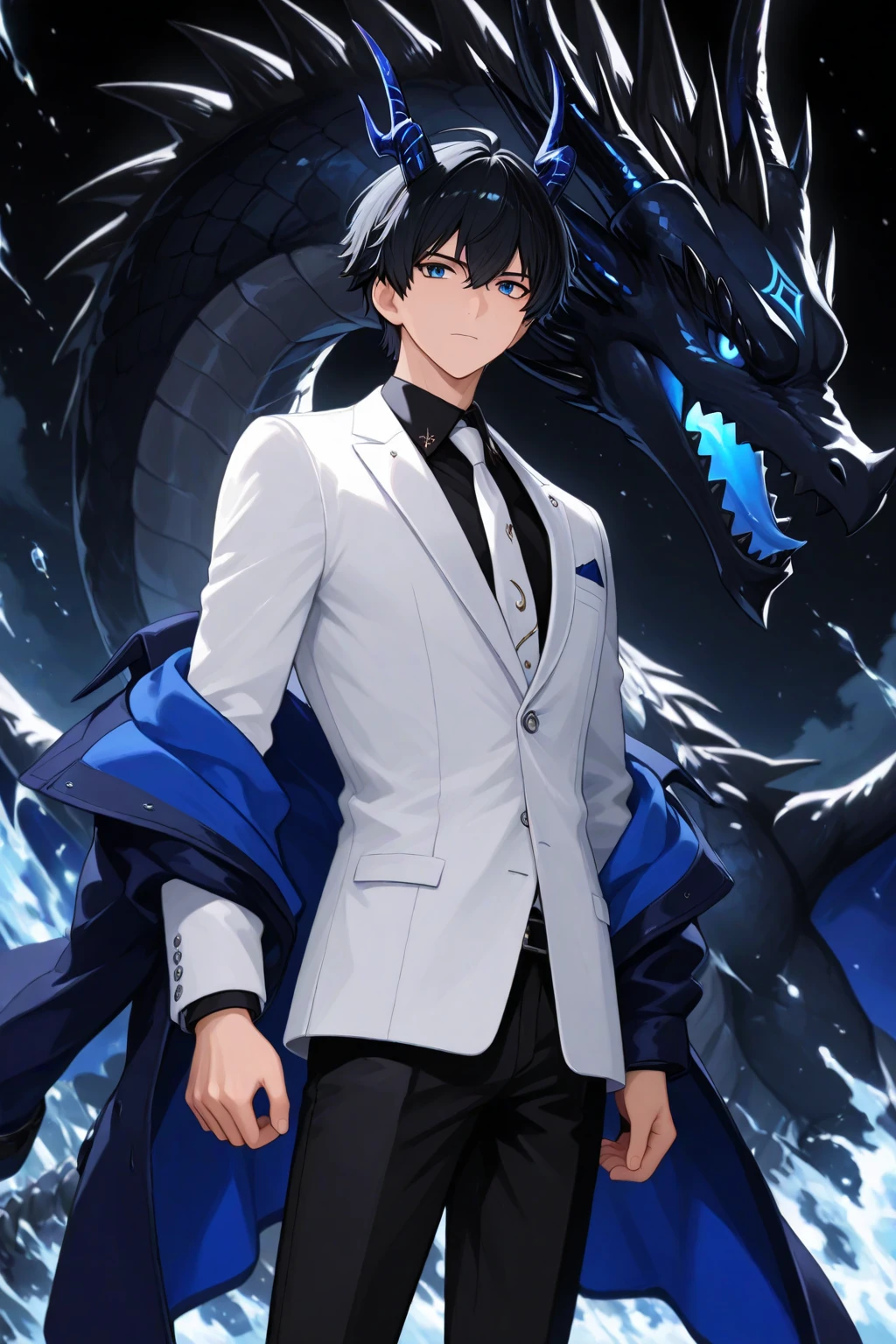 man in his 20s, Mexican, slim build, muscles, nurse uniform, white coat, blue pants, brown hair, spiky hair, blue eyes, looking directly at viewer white background