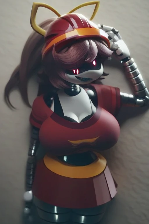 score_9, score_8_up, score_7_up, score_6_up, score_5_up, source_anime,  roxanne wolf, animatronic, animatronic legs, animatronic arms, animatronic hands, studded collar, studded belt, sitting, indoors, room, dark setting inflating, floating, tiptoes, hyper breasts, heliumtits, arched back, by borisalien