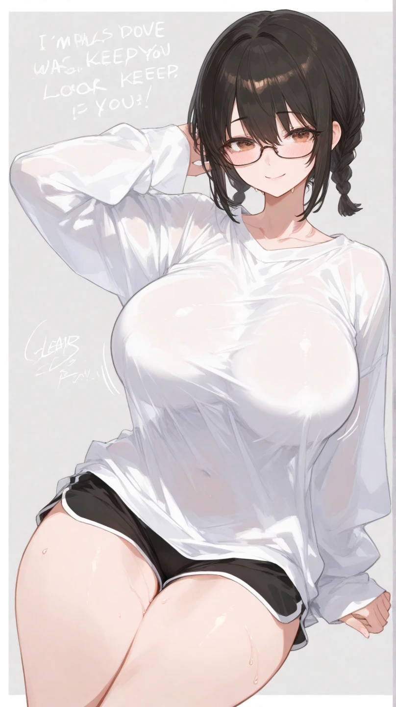Sexy female, skimpy, tight wet clothes, big breast, see through shirt, no ,bra