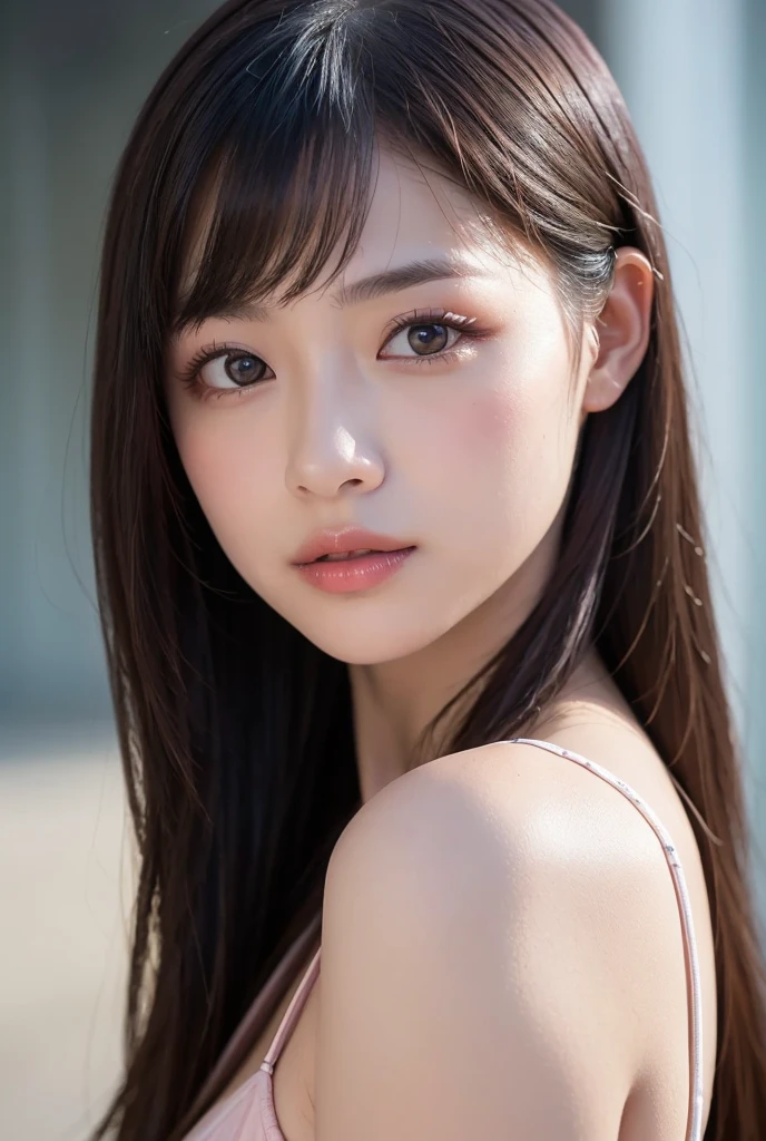 ((Photo from the waist up))、Expression of lust、Shoulder Bare、A sexy look that invites men、highest quality、shape、Very detailed、Detailed、High resolution、8k wallpaper、Perfect Dynamic Shape、beautifully detailed、Long eyelashes、Heavy makeup、smile、Shoulder Bareで胸強調のセクシーな服、Big Breasts、Cleavage、Random Sexy Poses、whole body、Looking up、Hairstyles are randomly long and short