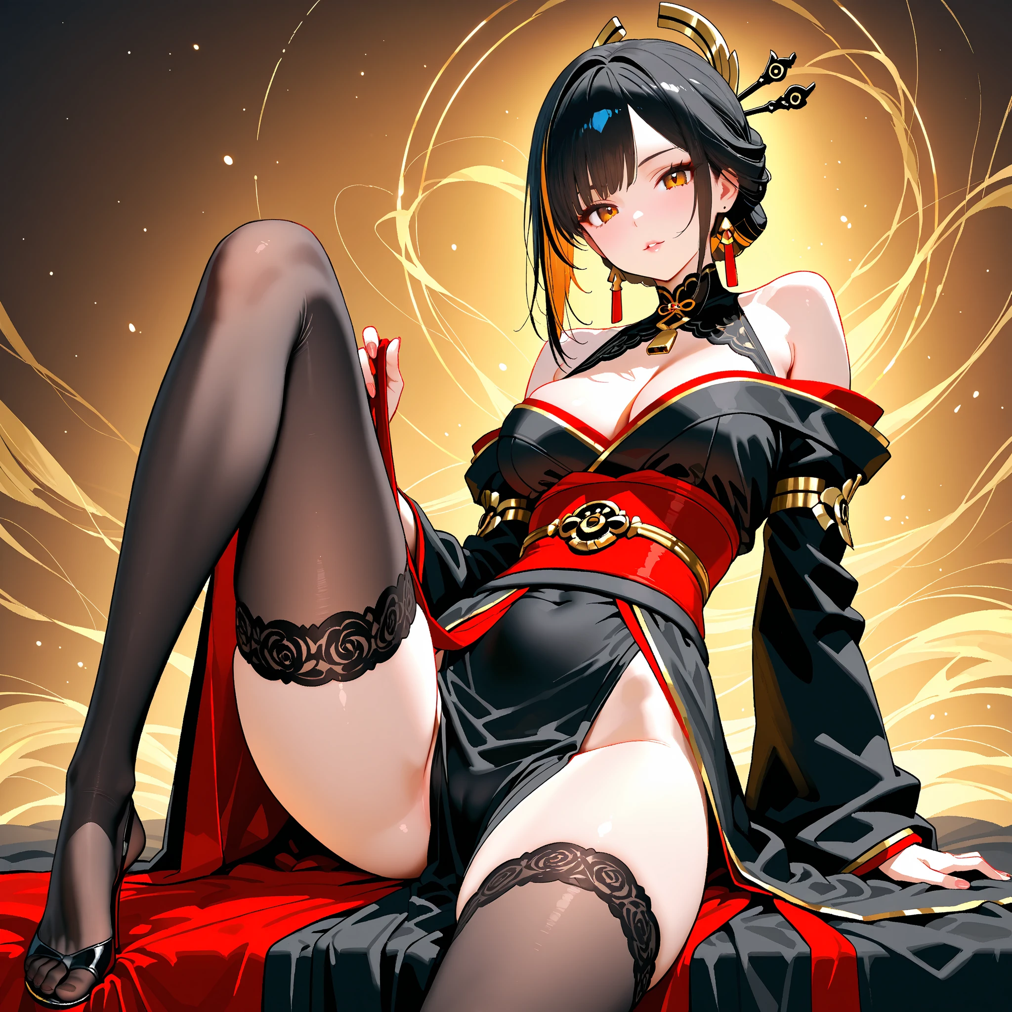 anime girl sitting on a red carpet with her hands on her head, anime goddess, seductive anime girl, keqing from genshin impact, extremely detailed artgerm, beautiful anime girl squatting, the anime girl is crouching, ayaka genshin impact, from the azur lane videogame, anime moe artstyle, beautiful alluring anime woman, azur lane style