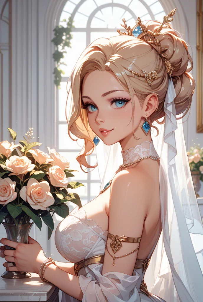 1girl, solo, veil, portrait of astarion,red eyes,<lora:Char_bg3-Astarion:3>, red ballgown, grandeur, inspiring, masterpiece, best quality