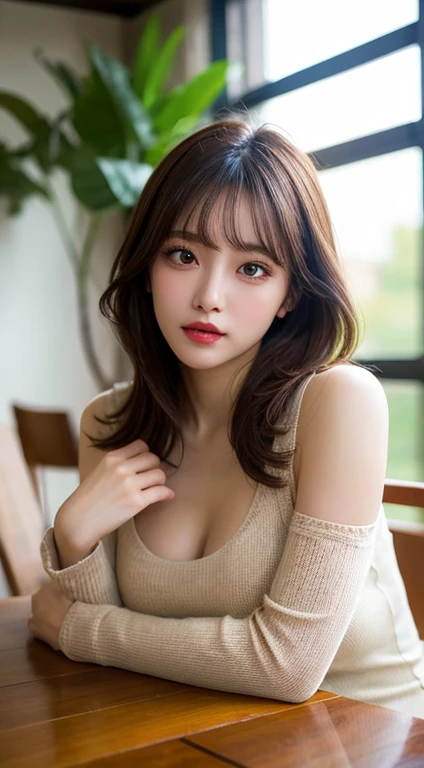 table top, highest quality, shape, Super detailed, finely, High resolution, 8k wallpaper, 完璧なダイナミックな構shape, beautiful and detailed eyes, gorgeous spring clothes,beautiful straight hair,small breasts,natural color lip, bold sexy pose,smile、20 year old girl、cute、sexy shot looking at camera,Always blur the background,perfect and beautiful face,Take only the face,Beautiful and dense face、slim face and style,Big eyes、Do gal makeup,real photos（best image quality）、sexy face