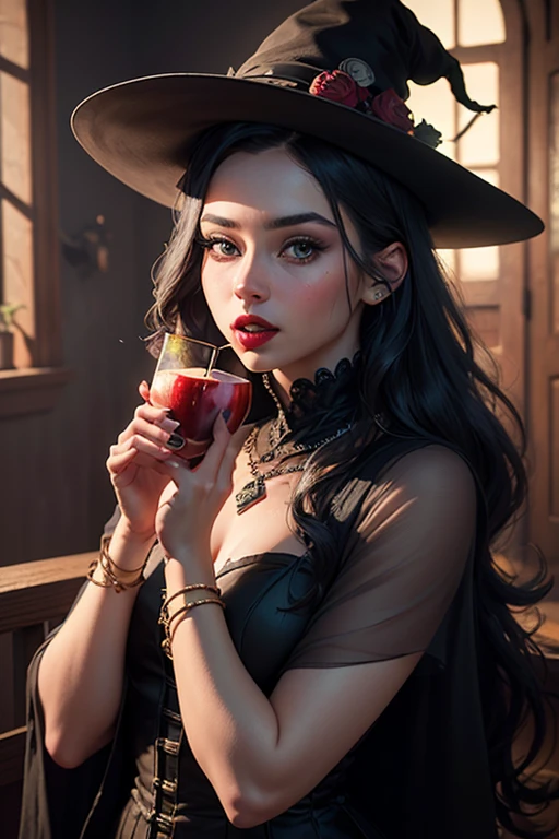 Masterpiece, highest quality, details, Asian female vampire, tanned skin, full body, fangs in mouth, long black haired, blood on face, game character, realistic, black dress, boots, modern, sitting down for a meal