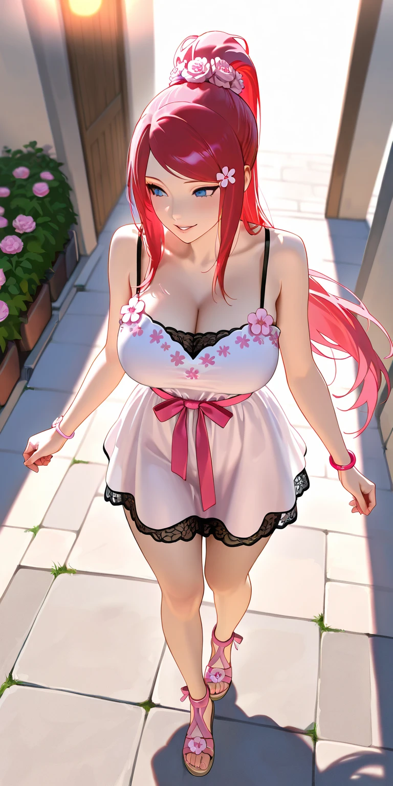 ((ultra detailed, masterpiece, absurdres))
 <lora:KHKairi:0.9>
KHKairi, 1girl, solo, red hair, blue eyes, Beneath a cherry blossom tree with glowing petals, kawaii-inspired outfit, cinematic soft pastel hues, holding a giant cotton candy