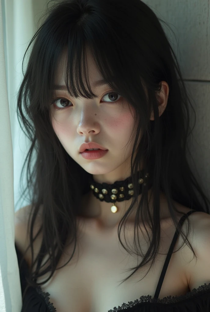 Big Chest, big nipple, Timeless appearance, Big Assa, Sexy Beauty, modern days,dark forest，Red clothes，act, Short Hair Hair, present, High Quality, best picture quality, high-res, textured skin, high-detail, masterpiece,10,JK girl, girl wearing Japanese girls' school uniform, 8K, very high image quality, film texture, realistic, eating Japanese food, Japanese background, depth of field, tatami room, warm lighting, bow on chest, bangs, long hair over the shoulder, (playful eyes), double eyelids, deepening of the tail of the eyes, lying silkworm, bracelet on the wrist, scarlet lips, sparkling lips with texture, fine skin texture, brown sparkling pupils, (((eyes looking at the camera)))), slender fingers, ((round face)), ( ((small lips)))