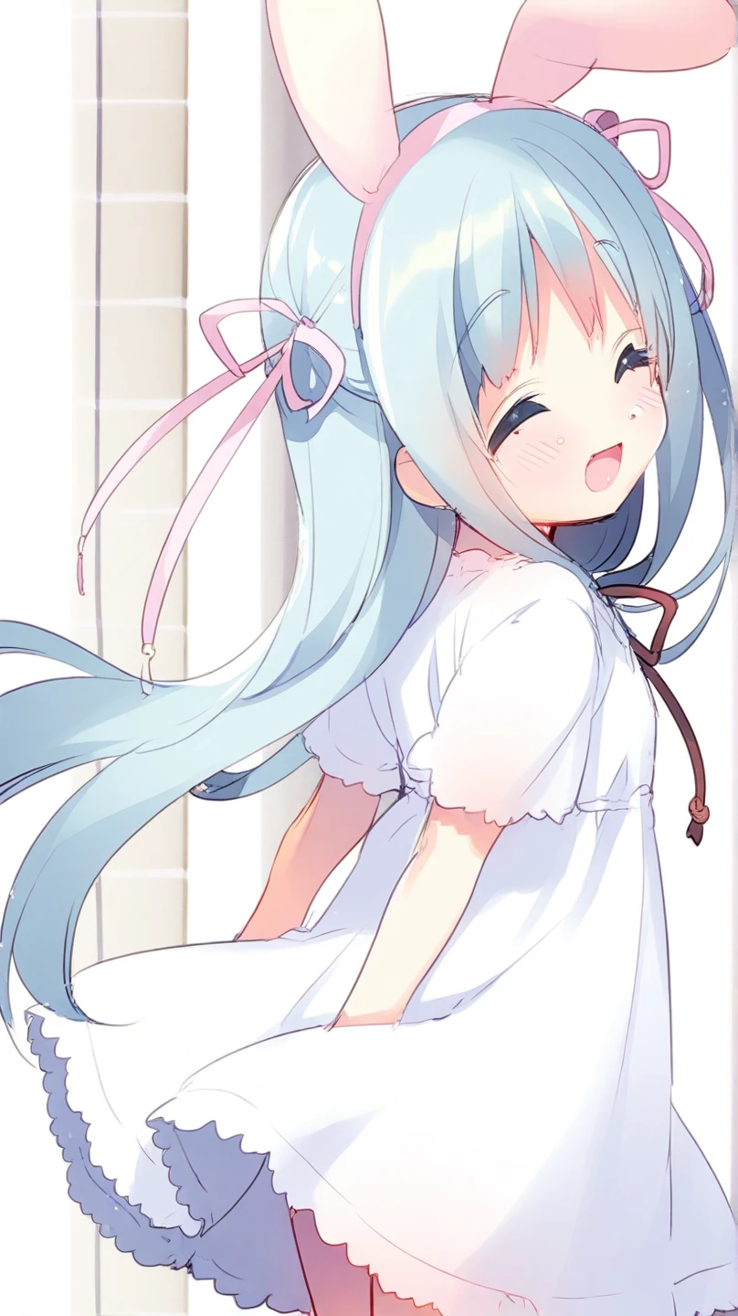 high resolution,smile,woman,woman1人,adult,cute, Light blue hair,BREAK, Light blue eyes,BREAK,
Nurse uniform,BREAK,Facing forward,BREAK,Pink background,