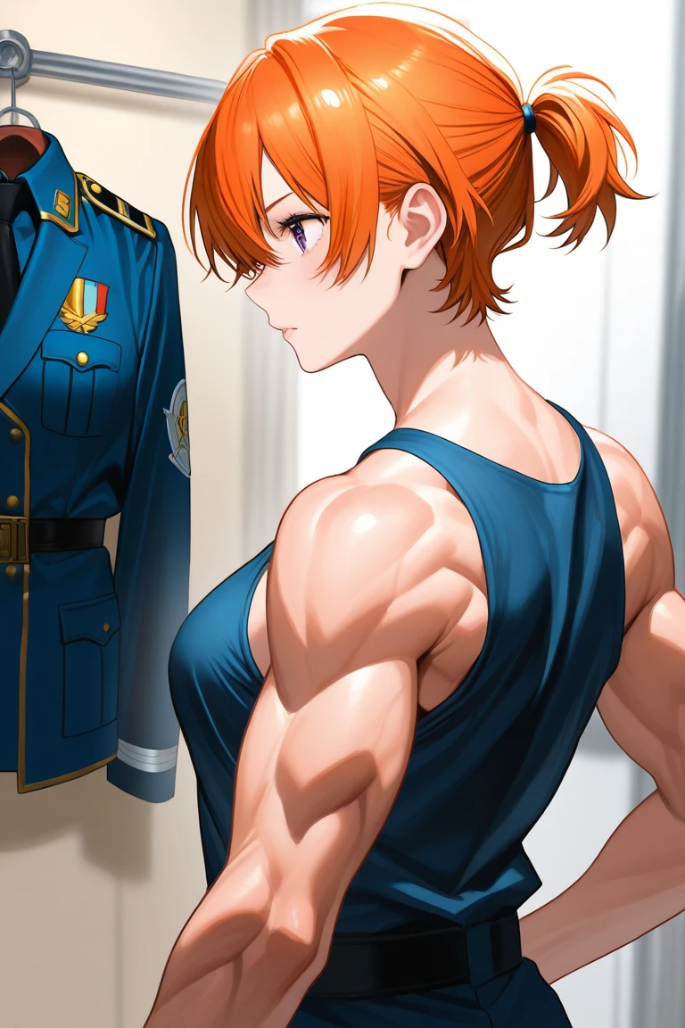 score_9, score_8_up, score_7_up, source_anime, 1girl, 2boys, dark skinned male, standing next to each other, hellsing, seras, anime character with orange hair and a black bra top, muscular girl, muscular!!, asuka suit under clothes!, female protagonist 👀 :8, strong and imposing, muscular!, commission for high res, highly detailed exquisite fanart, muscular!!!, feminine and muscular, detailed fanart, muscular characters, muscula, strong and muscular, symmetry!! 