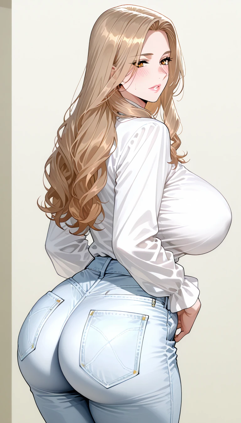 {masterpiece : best quality : high resolution : unity 8k wallpaper : illustration : beautiful detailed eyes : extremely detailed face : perfect lighting : extremely detailed CG } { nsfw : hentai } {half-monochrome} { dark horror theme } { in a dark room } { Isla Fisher : curly light blonde hair : forehead : perfectly shape breast : wearing dress and jeans : Closed eyes : perfectly fit body : unconscious } { lying down : on the Floor : }