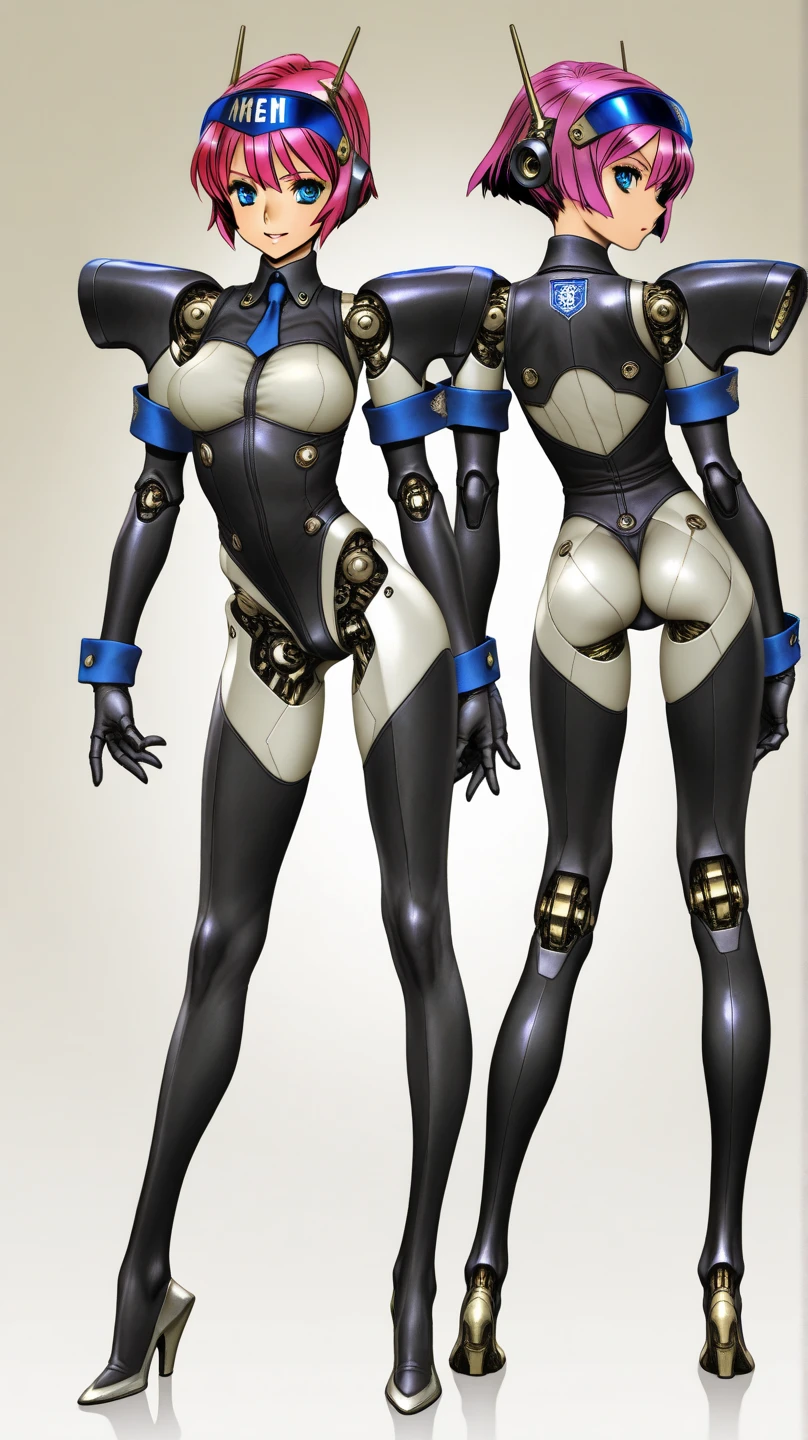 (((back view))), (((perfect ass))), ((best qualityer)), (((Annie Lennox))), (((classic color clothes))), (((slim))), (Muscles),  (((metallic suit))), ((Perfect masterpiece)), (detailded: 1.4), (absurdrez), (((super short hair))), (((full body fitness, neckline showing part of the breasts)), (((short hair woman, blushful))), 21 year old woman, beautiful sexy woman, giant robot pilot, wild with perfect corpo fitness, wearing small mecha battle armor clothes, tiny thong, Simon Bisley styled for the cover of Heavy Metal magazine, clothing with Japanese cyberpunk graphic patterns, Halftone pattern and vertical stripes, earth tone, exiting the body of a giant robot