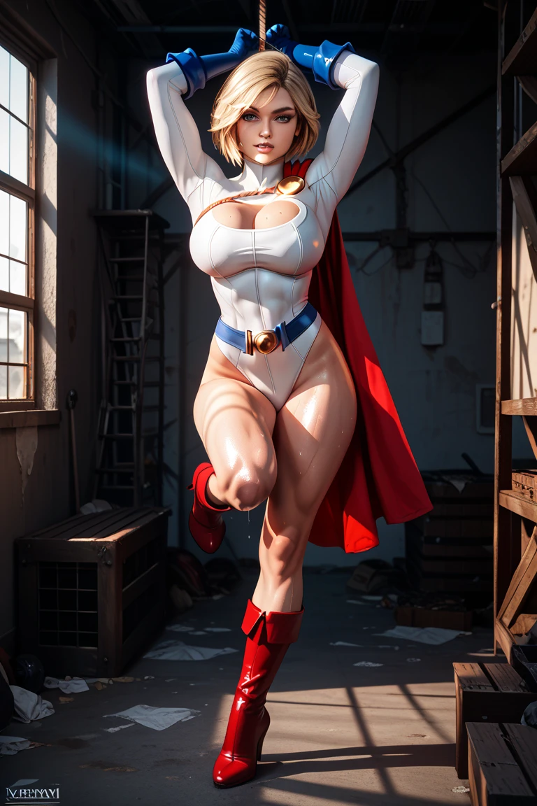 Superman (woman, Superman Glossy enamel costume in white with red and gold details) от DC Comics, CGI with clear focus, Photorealistic, high detail, Realistic, Masterpiece, absurdress, Best Quality, HDR, hiquality, hight resolution, Extremely detailed, 8k wallpaper, intricate details, 8K UHD, Full-HD, (foto realista:1.2), Contrast, sharp lighting, Cinematic lighting, natural lighting, hard light, Backlighting, Global Illumination, Environment Occlusion, Hyper_girl, (chubby:1.2) , ((sitting at school desk with legs spread,))
