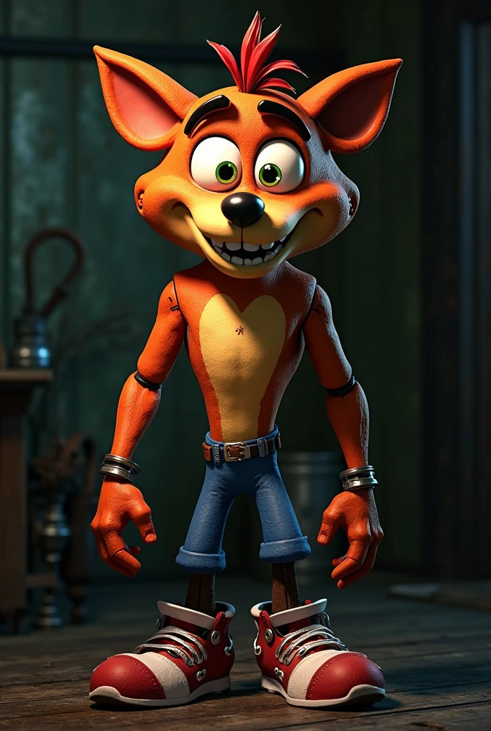 Coco from crash bandicoot, with no clothes, asshole, anus full of cum