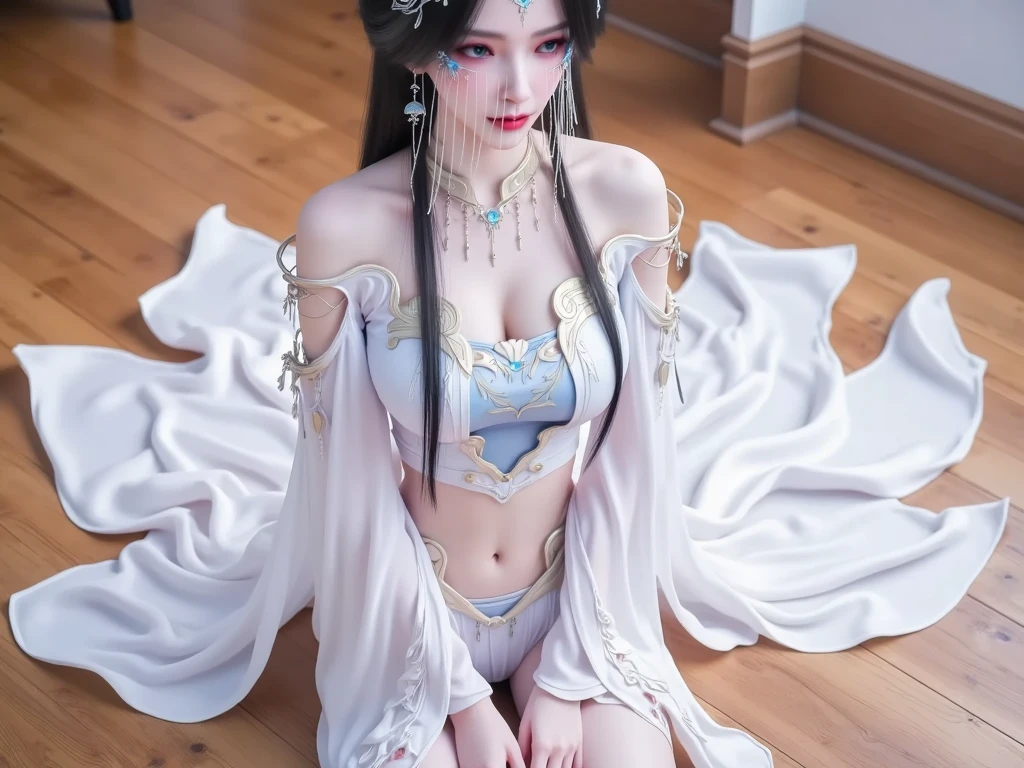 ((best image quality,highest quality,highest resolution,Super realisticな写真撮影,8k,full body photo,1 girl,very beautiful face,Super Super Long Hair,hair length about 5 meters,straight black hair,Black hair longer than my height,Black hair that hasn't been cut in over 20 years,slender body,white underwear or naked,Put it on the bed,World long hair contest winner,World beauty contest winner,full body real photo,head to toe photo,Photographed from approximately 4 meters away,Super realistic,stand up straight,both hands,2 feet,five fingers,))Super realistic、both hands、2 feet、five fingers、longest black hair in the world、My hair is heavy and I'm tired、hair longer than rapunzel、very large amount of hair、She has very long black hair that covers her entire body.、Hair that is shampooed every day is very beautiful、The scent of sexy hair like roses、i have very long black hair、my charm is、i have very long black hair、Long black hair is a symbol of beauty、My pride is very long black hair、This long hair length and volume is admired all over the world、Very long black hair spread out in a fan shape、backwards、sleep on your stomach、Smooth black hair cascading down from head to floor、I always walk with my long black hair dragging、Her long hair is loose and her 5 meter long black hair fills the screen.、seductive smile、 Half body turned back to show long hair、