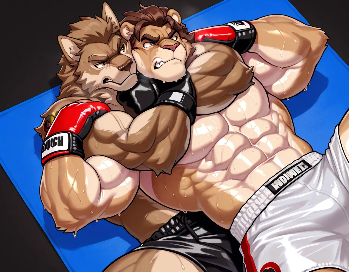 Super muscular boar beastman,(wear a sports uniform),Blindfold,Painful expression,Mouth wide open with tongue sticking out,Some guys cum in my face,(Surrounded by red and black erect penises),(a large amount of semen on the face and body,:1.4),Night Classroom,Kneeling,Licking a huge penis,Anal Sex