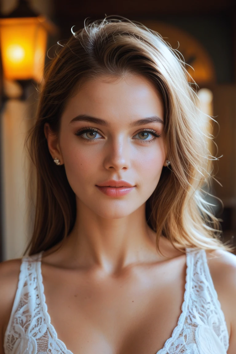 color photograph, close-up, ((a realistic photo of a beautiful girl)), (milalc), light, ((glowy skin)), looking_at_viewer, (fit body:1.0), ((medium breasts)), high ponytail, detailed illustration, masterpiece, high quality, realistic, very detailed face,