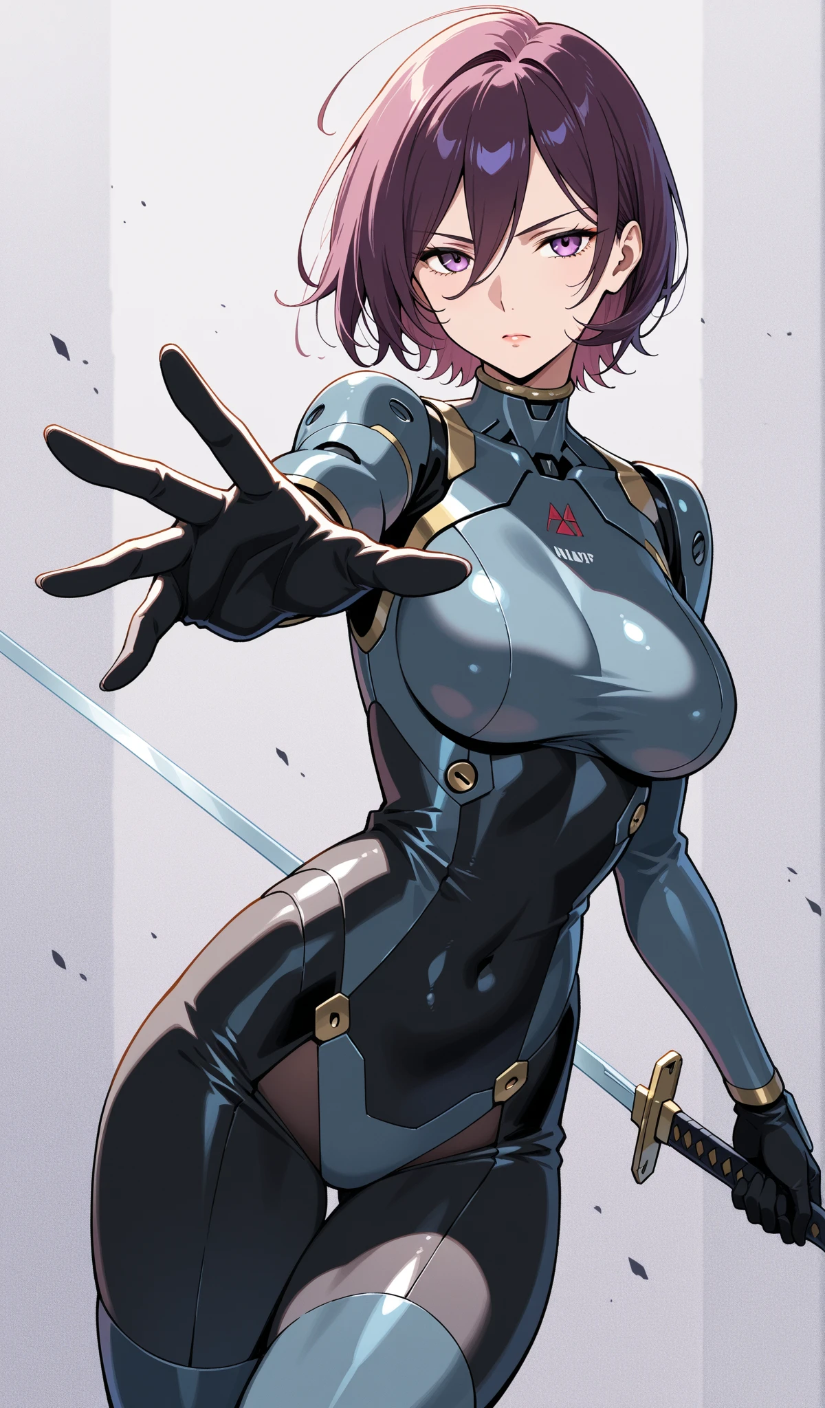 ultra-detailed, Explicit, Beautiful body, Beautiful Nose, Beautiful character design, perfect eyes, perfect face, ultra highres, 4K, beautiful legs, perfect legs, Nice hands, Perfect hand, Masterpiece, Best Quality, Highly detailed, illustration, absurdres, perfect anatomy, street fighter, doll suit, shadaloo doll, dollsuit, expressionless, blank eyes, looking at viewer, red gloves, emotionless, black latex, corruption, mind control, female combatant, full body, hypnotized, unhappy trance, full body suit, ribbed bodysuit, both arms at side, obey, perfect female body, extremely glossy latex, hypnosis, hypnoLora, empty eyes, Mind control device, poses, submissive_pose, Slave, standing straight, standing, standing at attention, hat, necktie, belt, latex, ribbed bodysuit, thigh Highs, garter belt, Fighting Stance, extending the right arm from the shoulder into the air with a straightened hand, military, thigh boots, black pantyhose, (((pixel-perfect, detail-perfect))), multiple girls, thousands of girls, millions of girls, clones, identical sisters, neat rows of sisters, neat columns of sisters, sisters standing in formation, sisters in background, saluting, salute, military saluting, matching outfits, rippernormal, purple hair,short hair,multicolored hair, red eyes,head-mounted display, Girls' Frontline, group picture