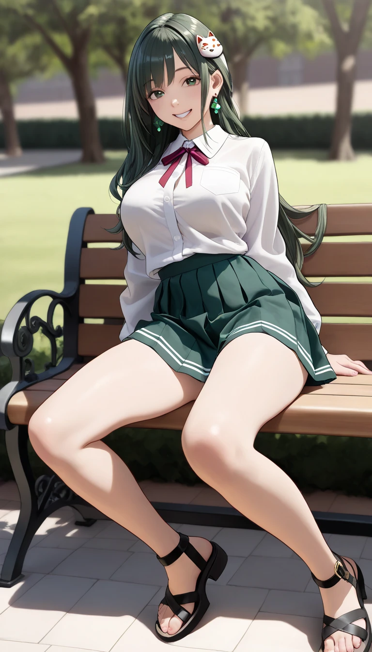 (((Pixel Perfect, Perfect detail))), One girl, alone, Fern, Long Hair, bangs, (Purple eyes:1.1), Purple Hair, Side Lock, blunt bangs, (Bright Eyes:1.5), Half Up, (I can see her panties:1.2), Outdoor, Sitting, whole body