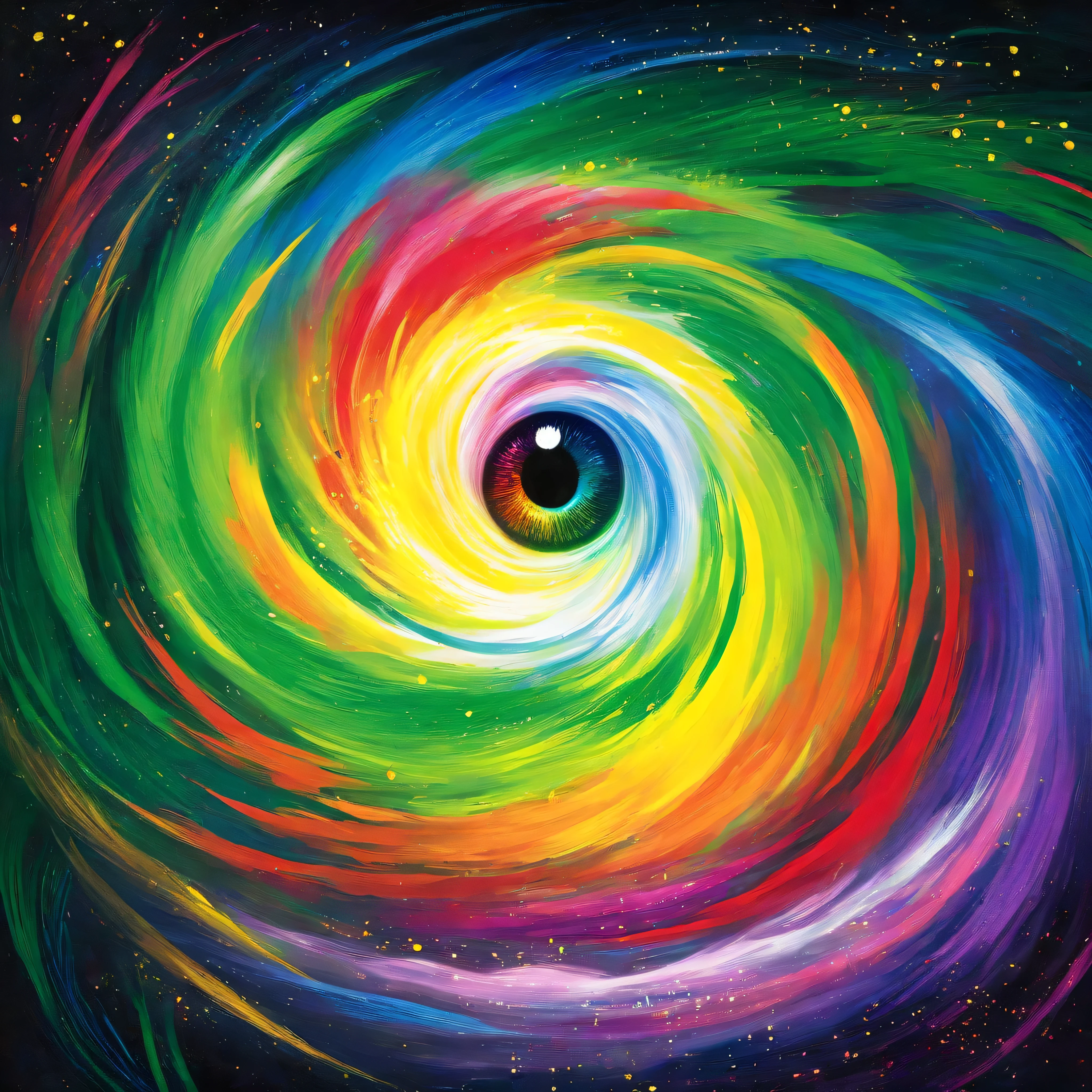 large single eye、Mysterious light in the back of one eye(green、green、red、Yellow、white、Pink、orange、Purple、light blue、)There is、Swirling and enveloping、Wind drawn with a paint brush、dazzling light spreading from the back、背景はgreenく吸い込まれそうな明るく眩い光、No Humans、greenい神秘的な光と背景、背景はもの凄く明るくwhiteい光、