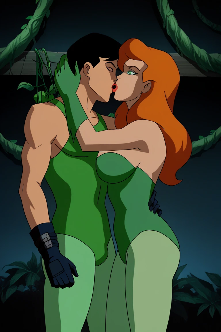 (((Poison Ivy))), (((Bane))), High quality, best quality, masterpiece, (((1boy, 1girl))), (((hetero:1.5))), mature woman, curves, (((long wavy redhead hair))), green eyes. cleavage. (((woman completely nude))), nsfw, (((couple focus))), (((lots of cum, ejaculating huge load))), (((ahegao, screaming orgasm face))), (((rape, rough sex, large penetration, huge penis, thick penis, full nelson position, stomach_bulge, cum in pussy, large breasts)))
