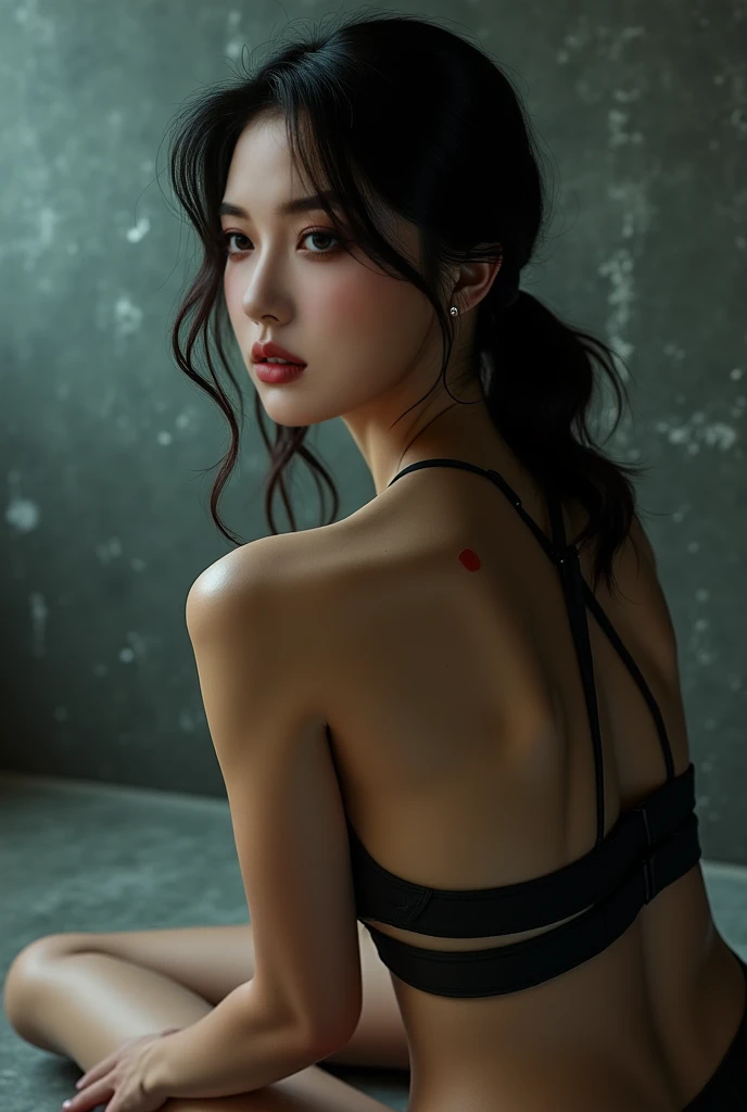 "((best quality,16k,highres,masterpiece:1.6)),ultra-detailed,(realistic,photorealistic,photo-realistic:1.6),18-year-old,full body,((micro bikini:1.6)),beautiful detailed face,detailed, skinny waist and thick hips, fit girl, fit pic, cottagecore!! fitness body, amouranth, pretty face with arms and legs, better known as amouranth,,((Beautiful background blur))、soft studio lighting,((delicate artwork black background))、((A beautiful figure that stands out against a dark background))、((Anatomically correct fingers of the hand))、((correct number))、 soft light lighting"