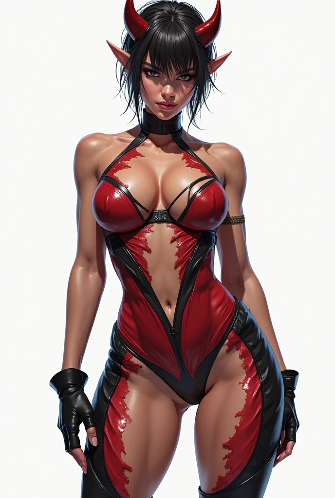 one girl, solo, abs, slender body, (upper body, bust:1.2), black eyes, black hair, red clothes, bare shoulders, masterpiece, highly detailed, look at viewer, shiny blured orange background, gradient sprayed background, front view, gradient red purple background, blured background, glowing edges of image, (paint splashes:1.3), abstract, psychodelic, (deep cleavage:1.3), (torn clothes, transparent clothes:1.3)