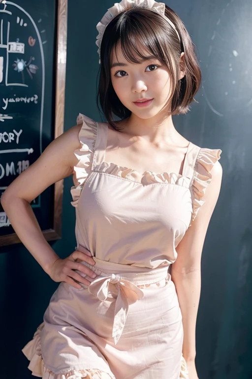 highest quality, Face Focus, Soft Light, Ultra-high resolution, (Realistic:1.4), RAW Photos, so beautiful　Clean and elegant　intellectual　
1 Japanese girl, alone, cute,kind　 Beautiful face in every detail, (),(High resolution detail of human skin texture),
indoor, ((Amazingly thin and tiny pink knit camisole apron)) Beautiful breasts　　Wearing a boldly revealing apron
(Portraiture)  High resolution focused on the eye　smile　　See-through bangs　17 years old　　　The background is the protagonist　Wide and deep background　Luxurious and beautiful kitchen　Thin eyebrows　Beautiful breasts　very cute　Beautiful white skin　Beautiful Hair　　(Very stylish and beautiful straight bob hair:1.3)  