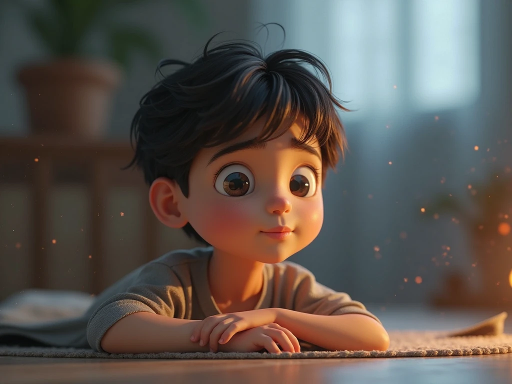 A boy in room