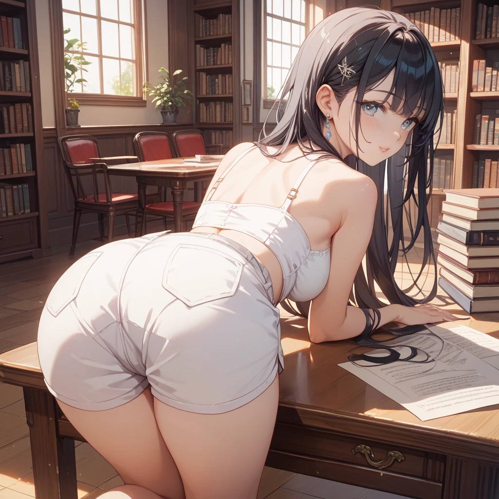 zPDXL,
realistic,depth of field,japanese female teacher, brown hair low ponytail,1girl,solo,brown hair,parted bangs,mature,black eyes,earrings,(lower abdomen:1.1),mole under eye,(sagging breasts),plump,(very very Big breasts:1.3),(Very big butt: 1.3),(White lace panties:1.5)blush and surprise,grabbing another's breast,rape face,caption,clipboard,whistle around neck,stopwatch around neck,fingering through clothes,tent and turf,saliva,water drop,holding water bottle,cameltoe,