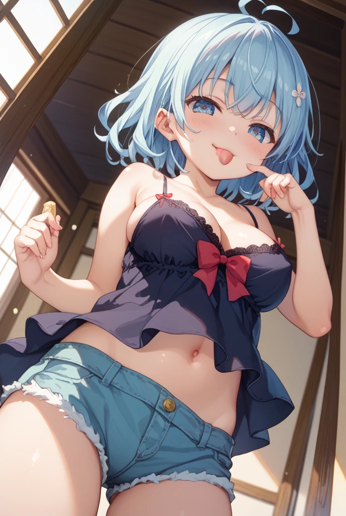 poor, short hair, x Hair accessories, Hair Ribbon, Hair on one eye, Large Breasts, Cleavage, (Low length:1.1),Cowboy Shot,(Wet Skin:1.3),
break 
(software), Please place your hand on your chest, head tilt
break
little smile, Happy, (blush), (shut up.)
break 
official art, masterpiece, Highest quality, Highest Resolution, 8k, Most detailed, perfect anatomy
break
Wild West, Western Towns, Dust, Night Sky, Highly detailed CG Unity 16K, Very beautiful 16K CG wallpaper,frilled bikini
