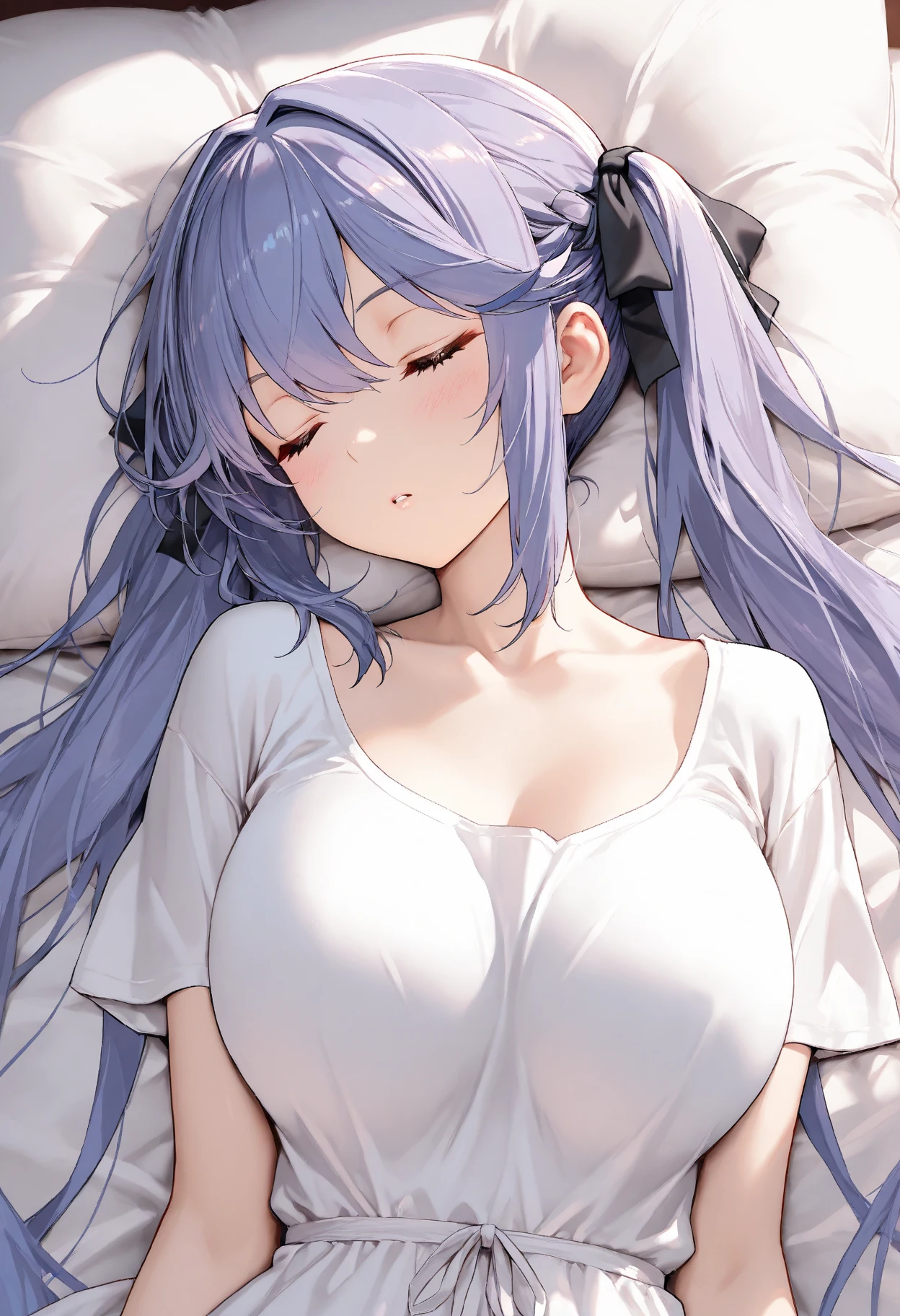 masterpiece, best quality, 1girl, elaina_(majo_no_tabitabi), silver hair, purple eyes, long hair, wear luxury bra and panties, hug breast, upskirt, (4k detail)