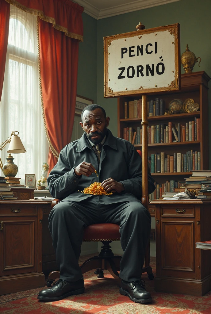 guttonerdreliberate1, a 3-year-old boy in glasses, in nineteenth-century social clothes, with top hat and cape, bright eyes and a cane with skull, sitting at the table with a plate of hamburger and chips in front of him, realistic, photorealistic. 8k uhd