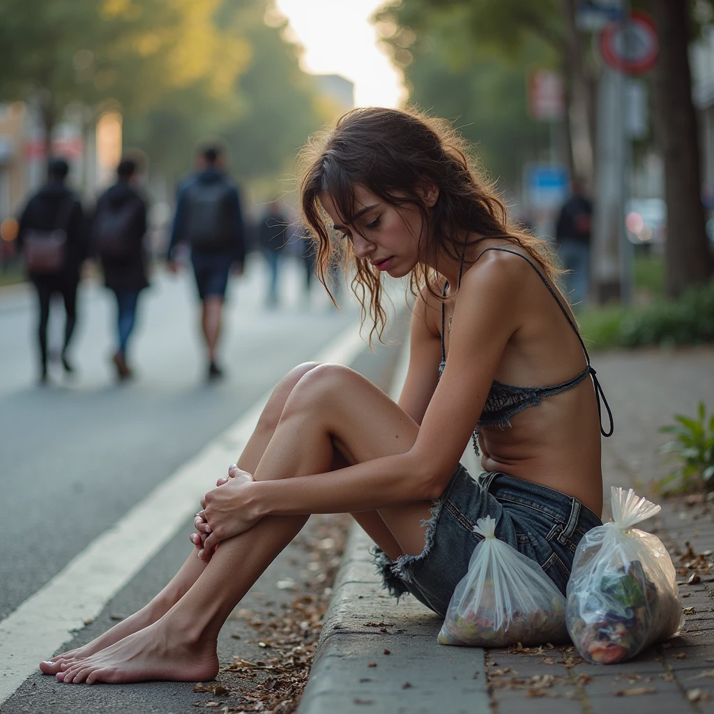 Wasted dressed russian girl extremely have to pee on the street omorashi pee desperation girl pee on herself drunk