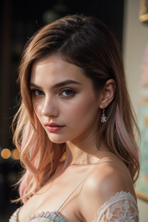 Lily-Rose Melody Depp wearing sexy rapper clothes with lipstick and smiling