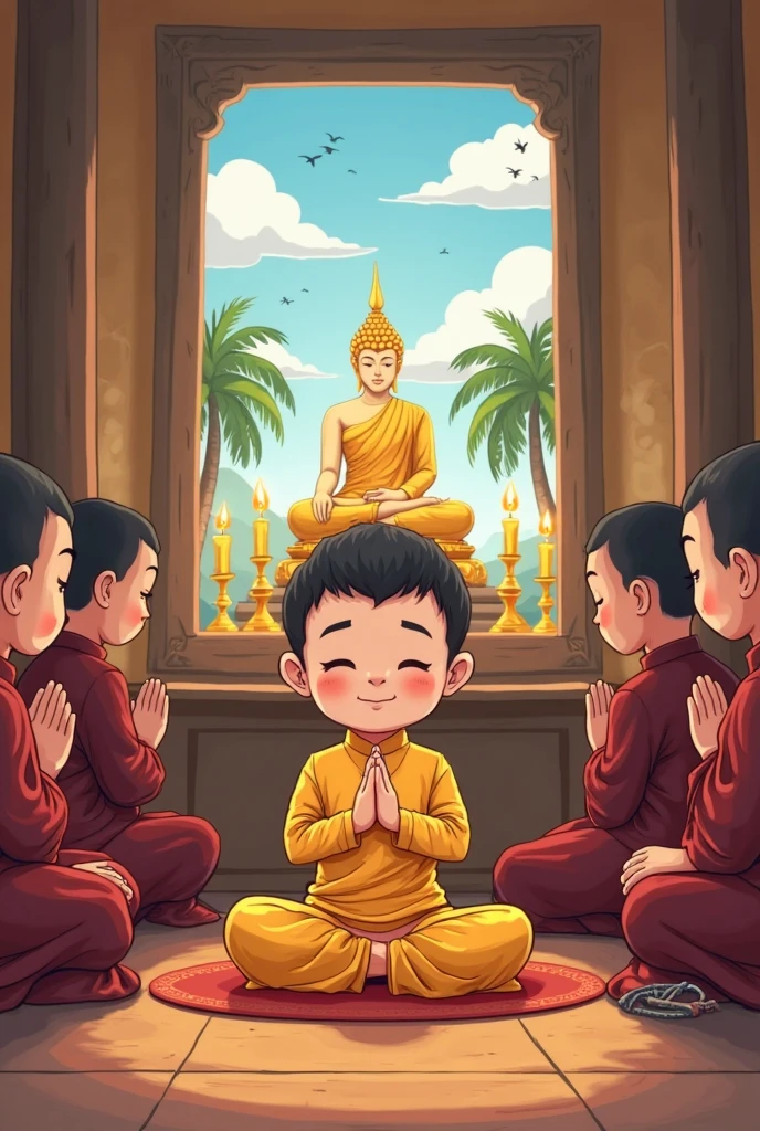 Thai cartoon students pay homage