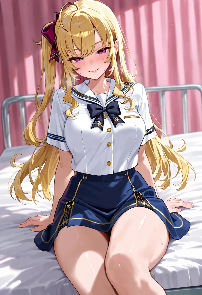 A 15-year-old super beautiful blonde Japanese girl wearing a super shiny silver long-sleeved sailor suit made of latex　A pussy covered in white slime and pubic hair is forced open　She was raped by the doctor and had sex in the missionary position while crying