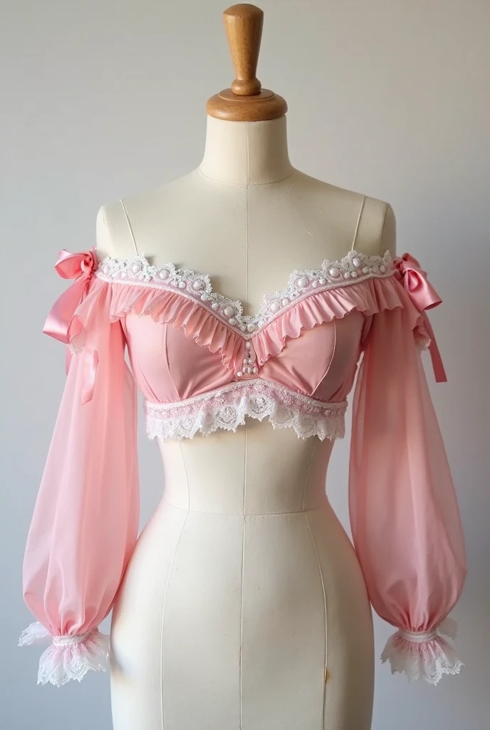 blonde woman in a white dress with pink ribbons and a pink hat, Shoelaces and ribbons, pink body harness, roupa de babados, branco e rosa, lingerie, espartilho, e 2K Cutecore Clowncore, linda Delphine, Bralette, vestido com um babado ((esfarrapado)), lingerie!!, traje de fantasia, corpo rosa, Deusa loira